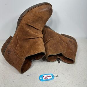 •Born Boc Brown Rust leather Suede zip boots booties women’s size 7